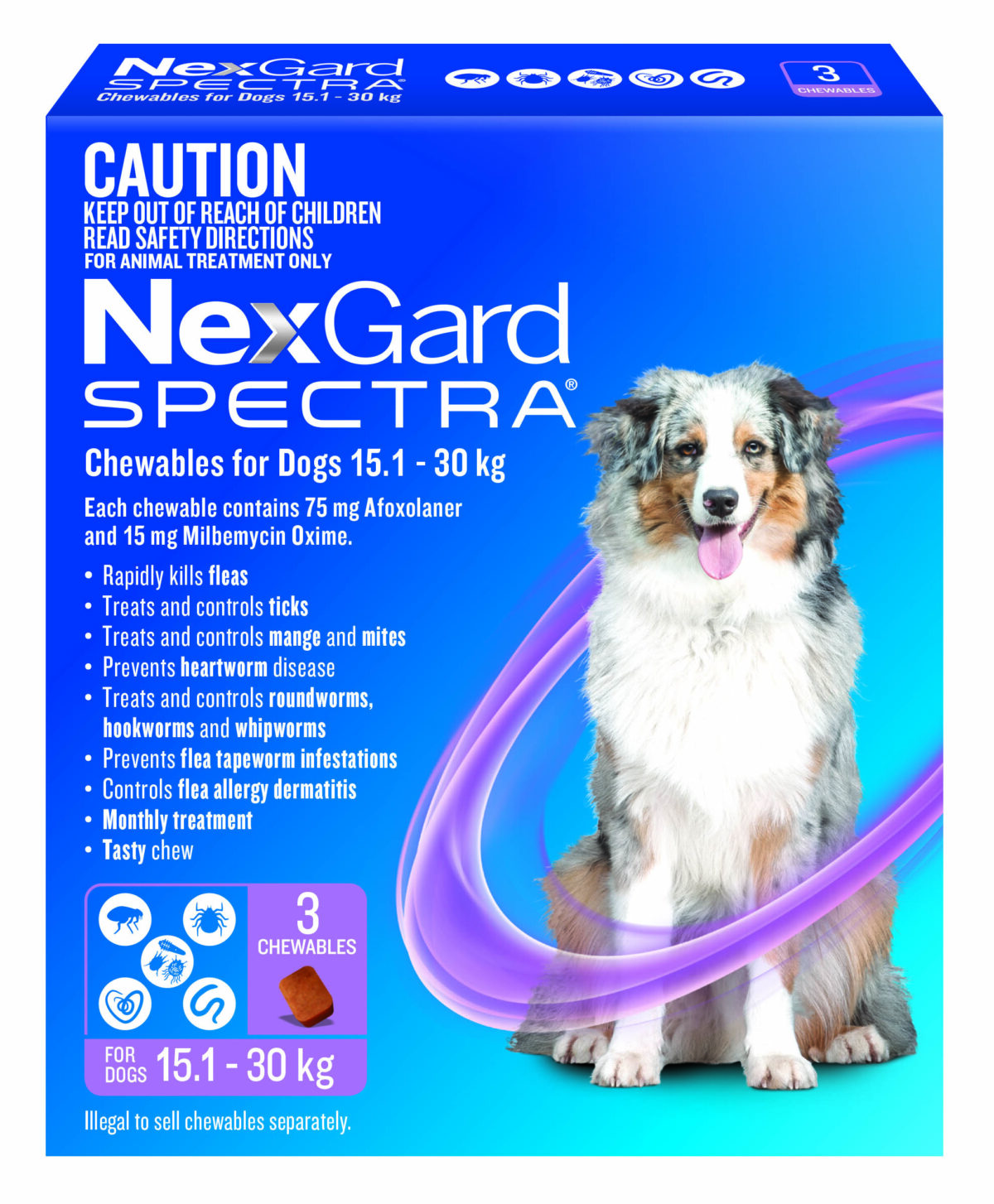 Nexgard Spectra Dog 15.1-30kg Purple