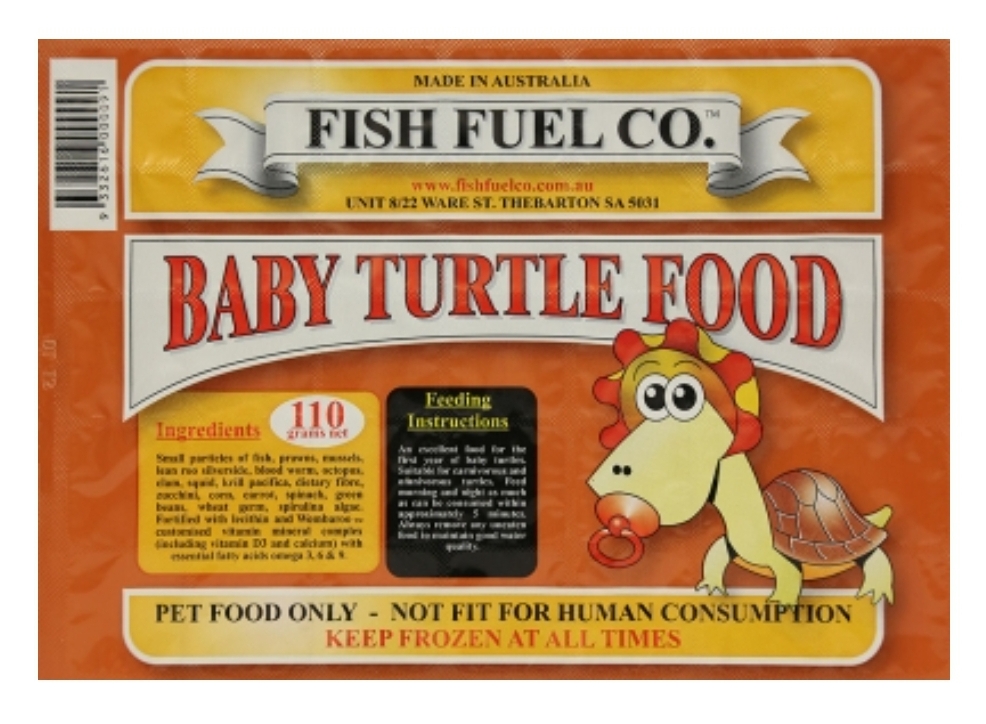Baby Turtle Frozen Food Fish Fuel Co 110g