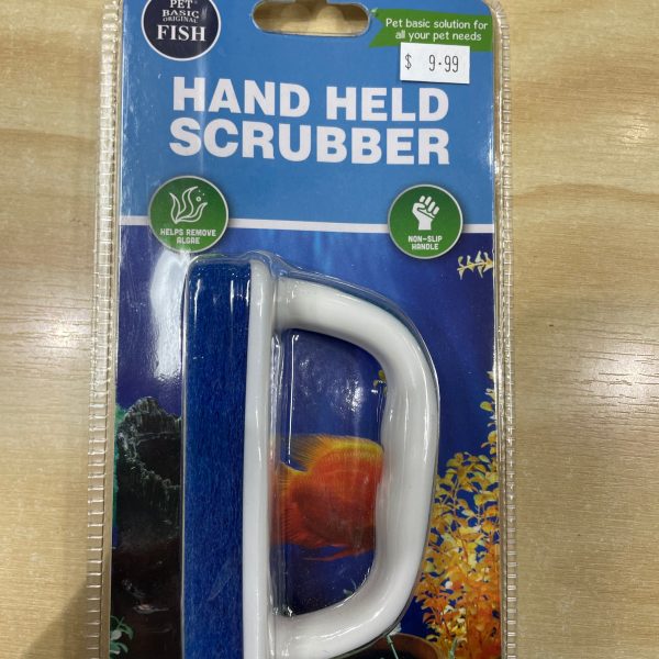 Hand held fish tank scrubber